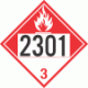 UN 2301 - Combustible Class 3 Placards