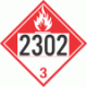 UN 2302 - Combustible Class 3 Placards