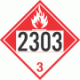 UN 2303 - Combustible Class 3 Placards