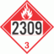 UN 2309 - Combustible Class 3 Placards