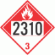 UN 2310 - Combustible Class 3 Placards