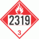 UN 2319 - Combustible Class 3 Placards