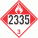 UN 2335 - Combustible Class 3 Placards