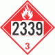 UN 2339 - Combustible Class 3 Placards