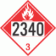 UN 2340 - Combustible Class 3 Placards