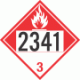 UN 2341 - Combustible Class 3 Placards