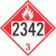 UN 2342 - Combustible Class 3 Placards