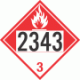 UN 2343 - Combustible Class 3 Placards