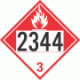 UN 2344 - Combustible Class 3 Placards