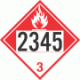 UN 2345 - Combustible Class 3 Placards