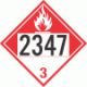 UN 2347 - Combustible Class 3 Placards