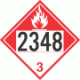 UN 2348 - Combustible Class 3 Placards