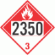 UN 2350 - Combustible Class 3 Placards