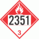 UN 2351 - Combustible Class 3 Placards