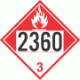 UN 2360 - Combustible Class 3 Placards