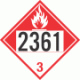 UN 2361 - Combustible Class 3 Placards