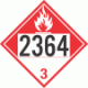 UN 2364 - Combustible Class 3 Placards