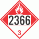 UN 2366 - Combustible Class 3 Placards