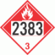 UN 2383 - Combustible Class 3 Placards