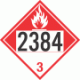 UN 2384 - Combustible Class 3 Placards