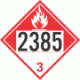 UN 2385 - Combustible Class 3 Placards