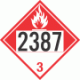 UN 2387 - Combustible Class 3 Placards