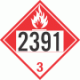 UN 2391 - Combustible Class 3 Placards