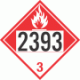 UN 2393 - Combustible Class 3 Placards