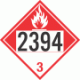 UN 2394 - Combustible Class 3 Placards