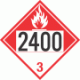 UN 2400 - Combustible Class 3 Placards