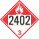 UN 2402 - Combustible Class 3 Placards