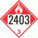 UN 2403 - Combustible Class 3 Placards