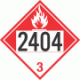 UN 2404 - Combustible Class 3 Placards