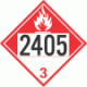 UN 2405 - Combustible Class 3 Placards