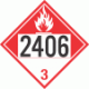 UN 2406 - Combustible Class 3 Placards