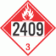 UN 2409 - Combustible Class 3 Placards