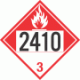 UN 2410 - Combustible Class 3 Placards