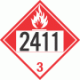 UN 2411 - Combustible Class 3 Placards