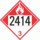 UN 2414 - Combustible Class 3 Placards