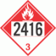 UN 2416 - Combustible Class 3 Placards