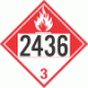 UN 2436 - Combustible Class 3 Placards