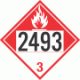 UN 2493 - Combustible Class 3 Placards