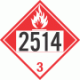 UN 2514 - Combustible Class 3 Placards