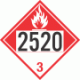 UN 2520 - Combustible Class 3 Placards