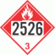 UN 2526 - Combustible Class 3 Placards