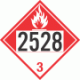 UN 2528 - Combustible Class 3 Placards