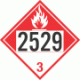 UN 2529 - Combustible Class 3 Placards