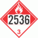 UN 2536 - Combustible Class 3 Placards