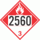 UN 2560 - Combustible Class 3 Placards