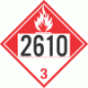 UN 2610 - Combustible Class 3 Placards